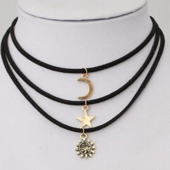 Hot New Sexy Gothic Sun Velvet Black Chokers (2 Sets) - Picture 4 of 4